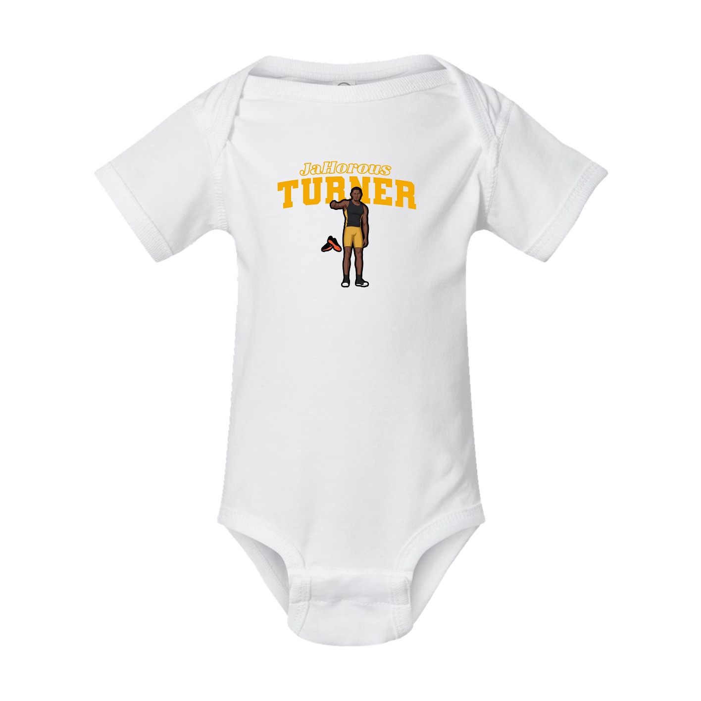 Baby Onesie — Name Arch in White