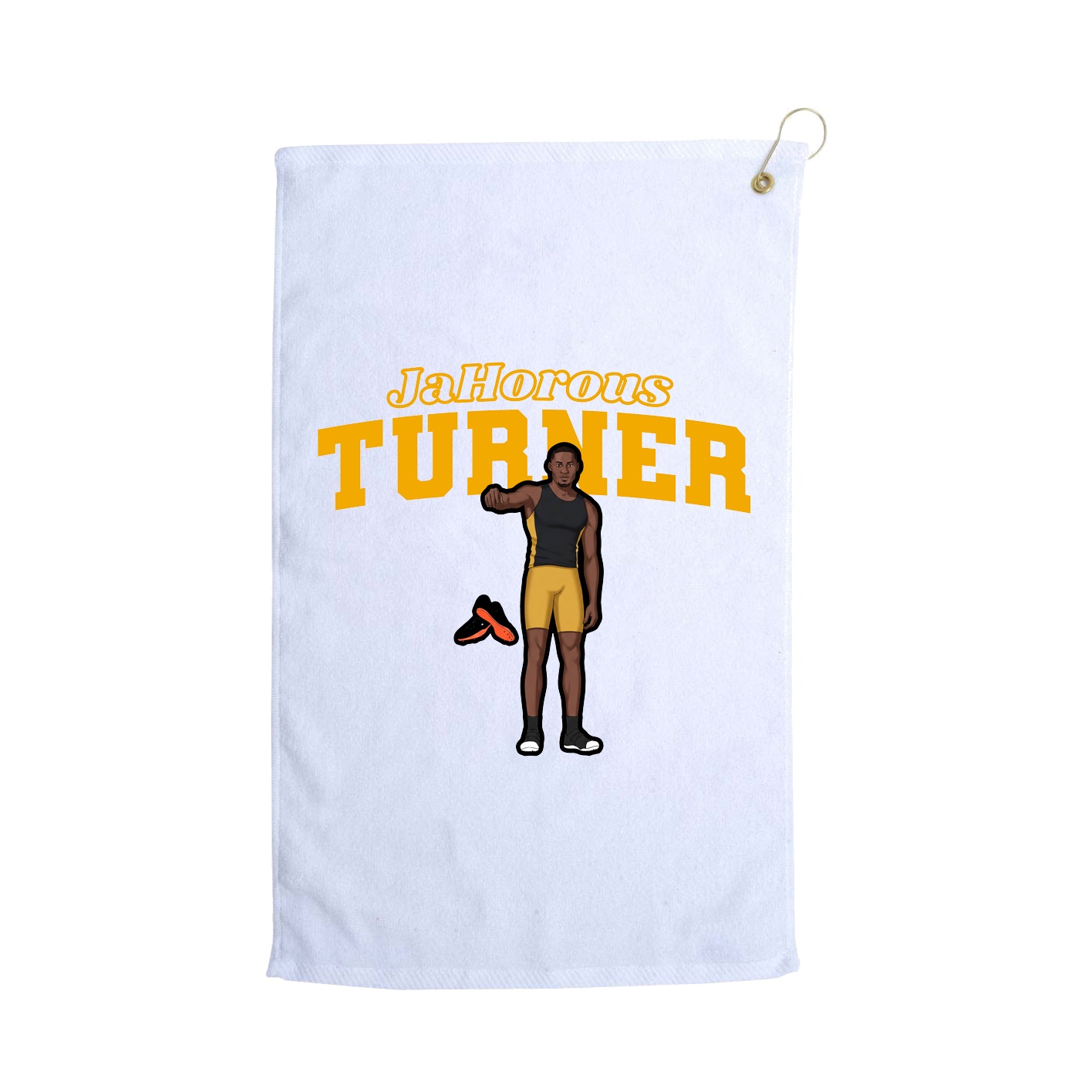 Golf Towel — Name Arch in White