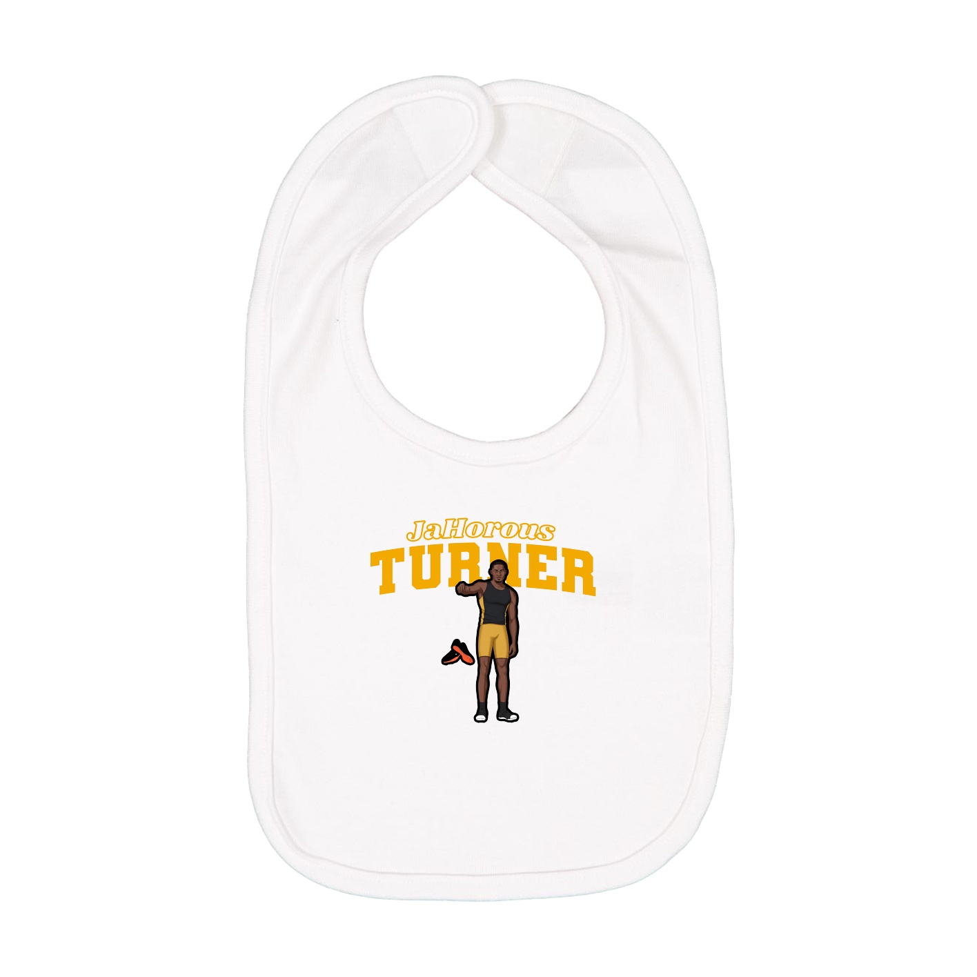 Infant Bib — Name Arch in White