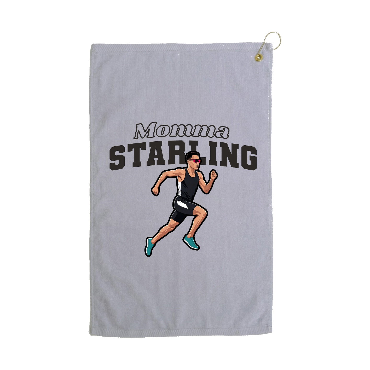 Golf Towel — Mothers Day Block in Grey