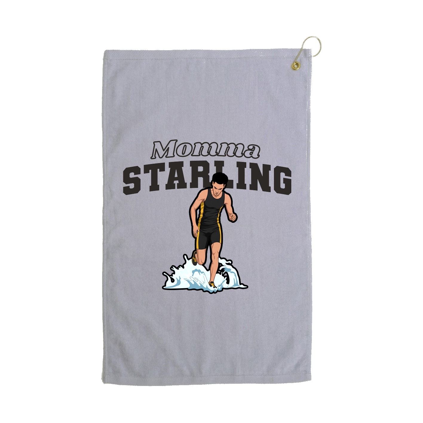 Golf Towel — Mothers Day Block in Grey