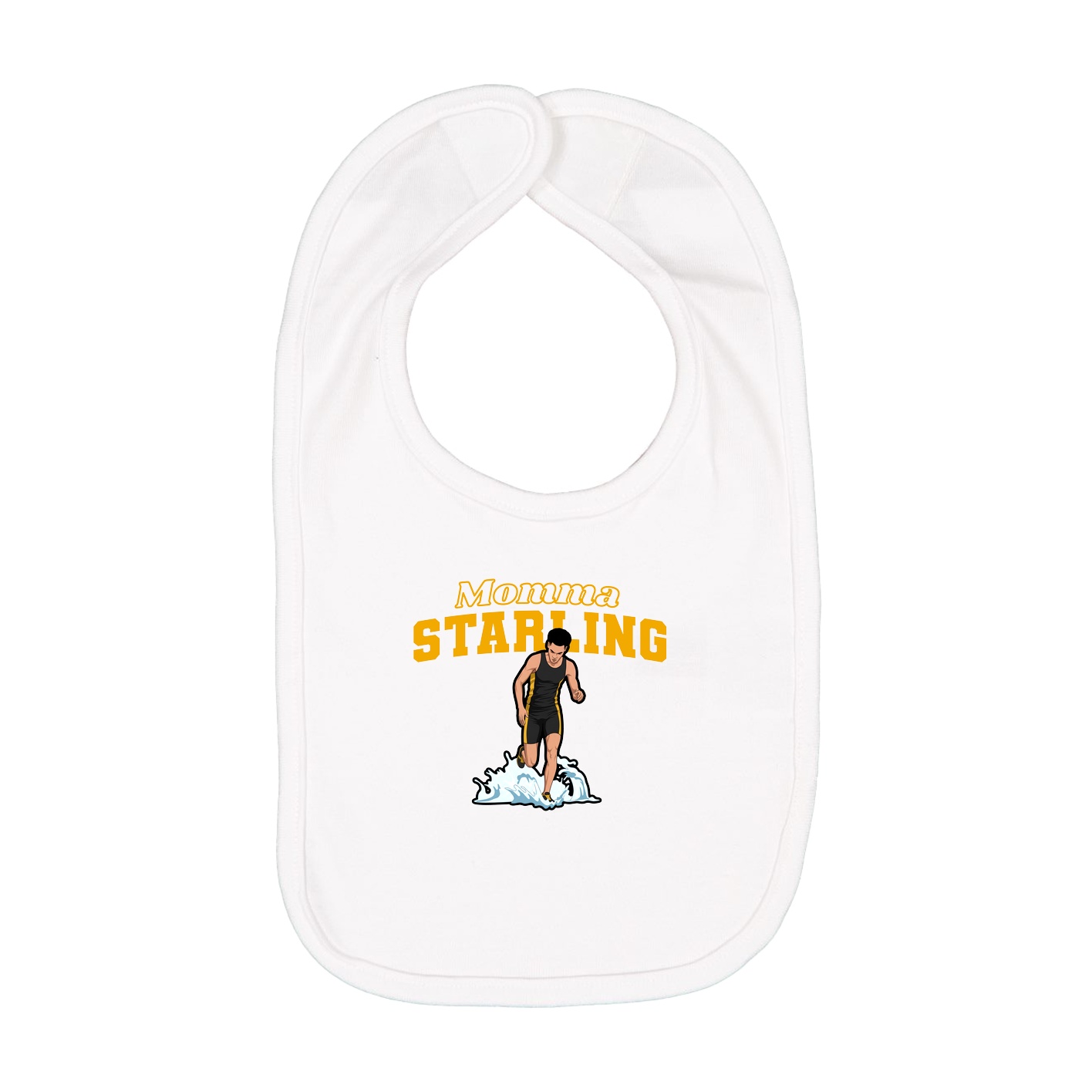 Infant Bib — Mothers Day Block in White