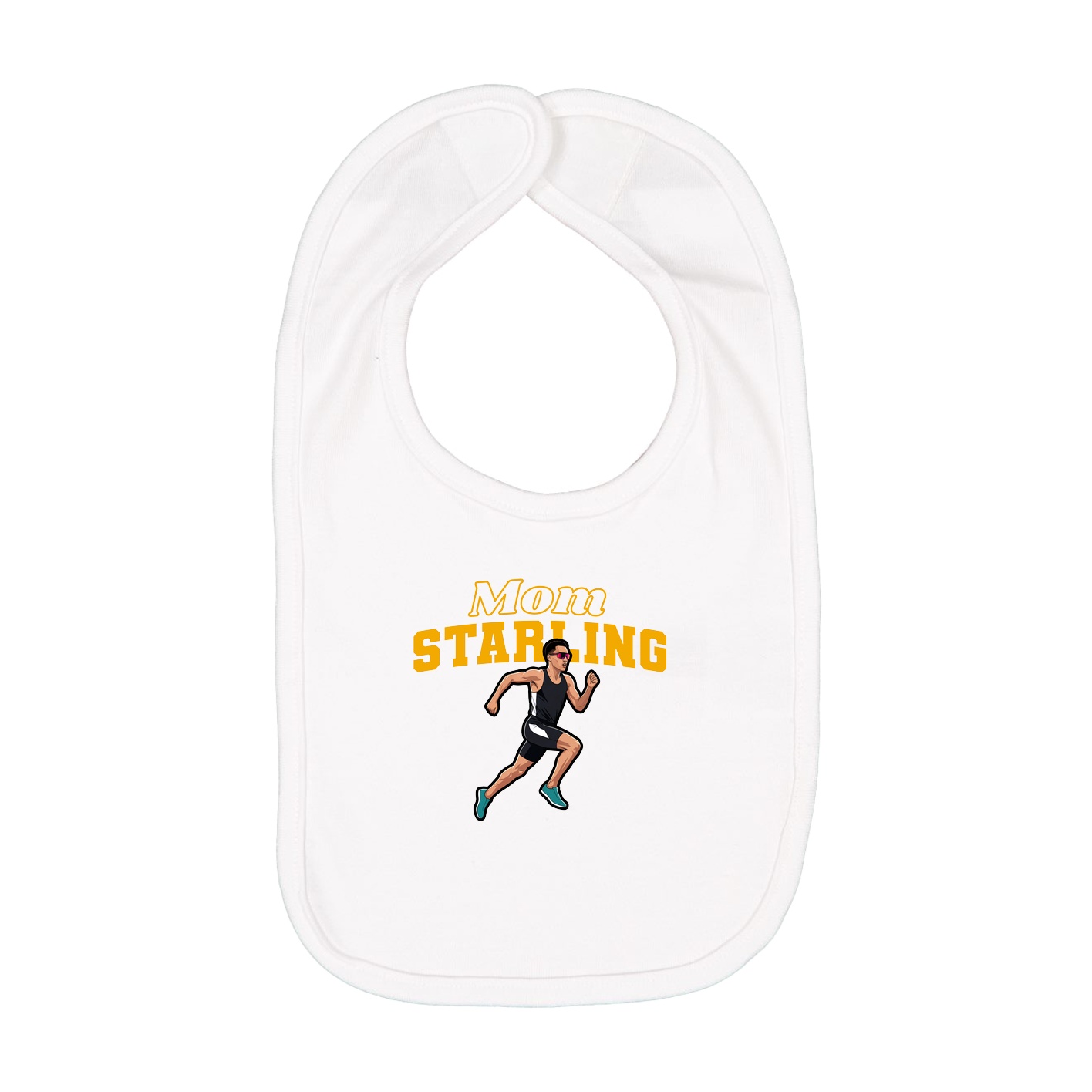 Infant Bib — Mothers Day Block in White
