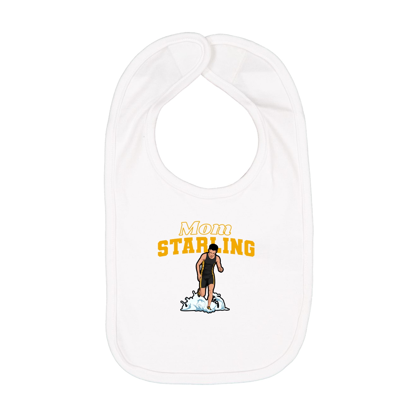 Infant Bib — Mothers Day Block in White