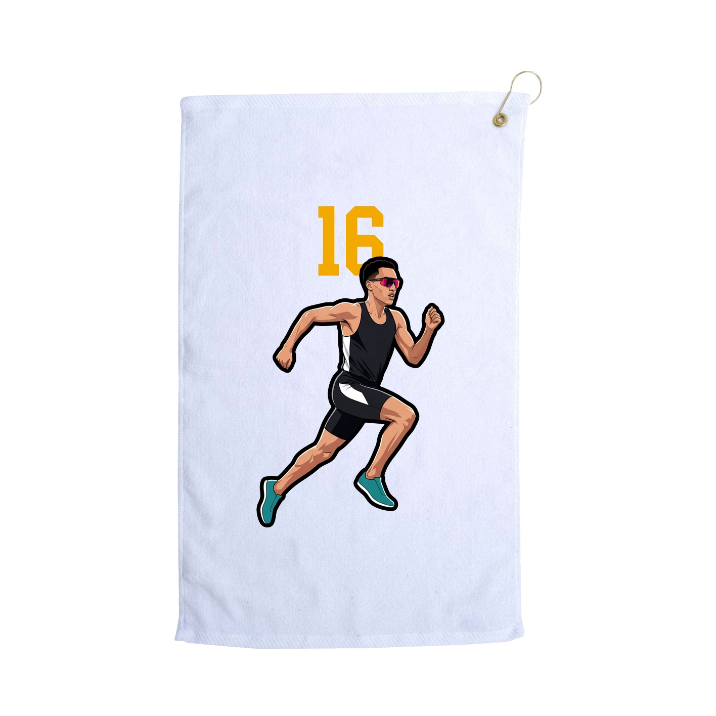 Golf Towel — Number Top in White