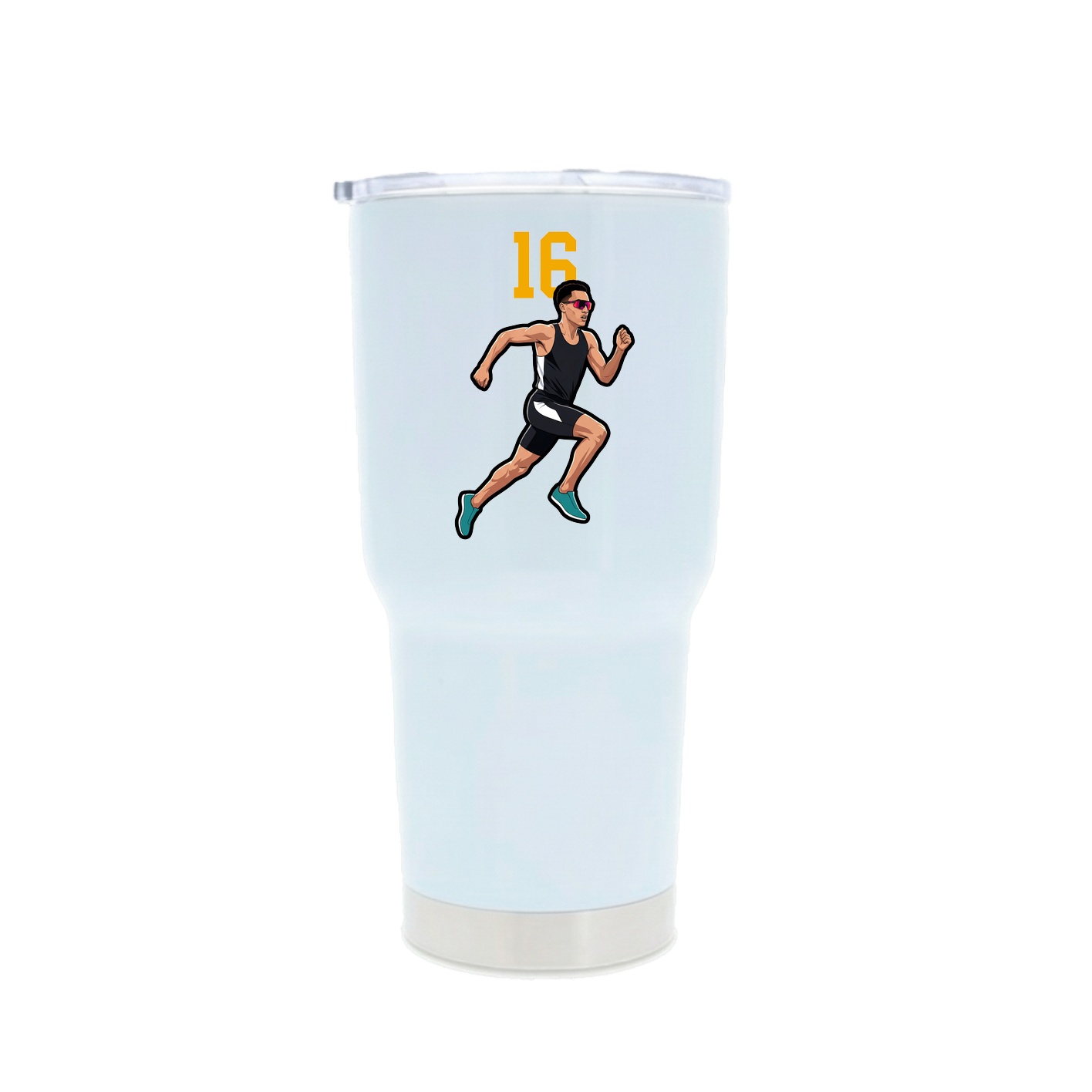 30oz Stainless Steel Tumbler — Number Top in White