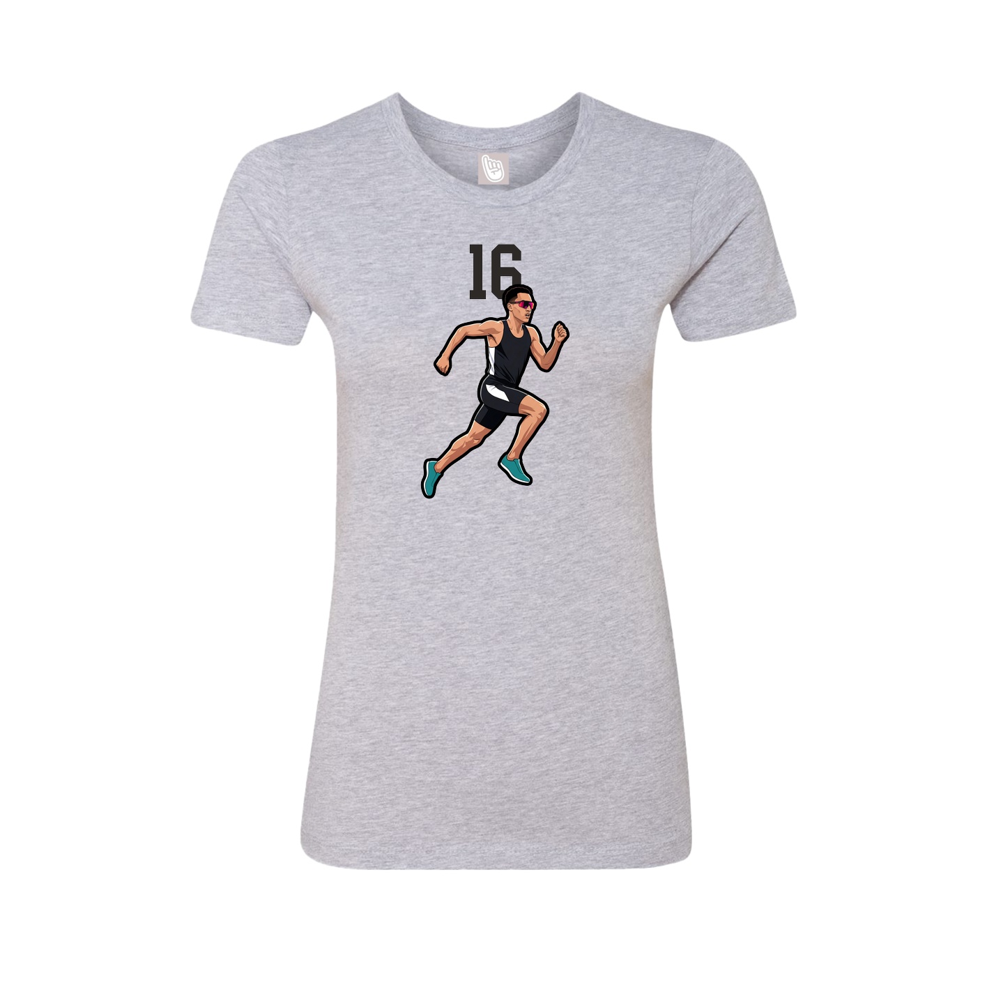 Fitted Women's Tee — Number Top in Grey