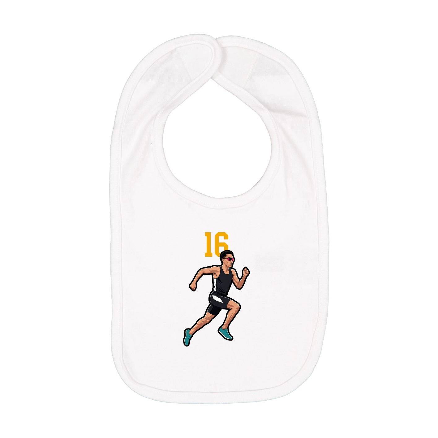 Infant Bib — Number Top in White