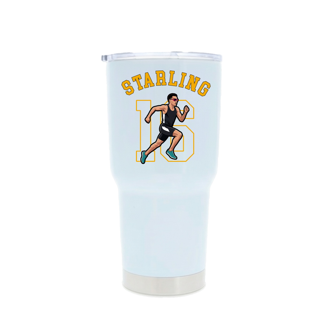 30oz Stainless Steel Tumbler — Shirsey Arch in White