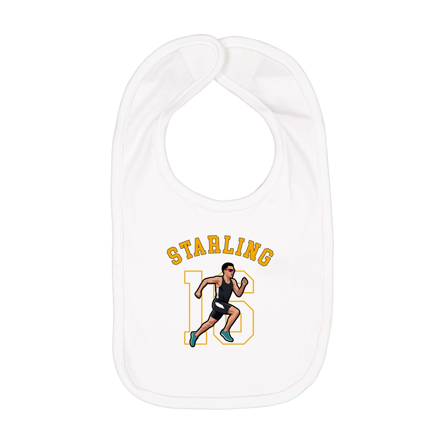 Infant Bib — Shirsey Arch in White