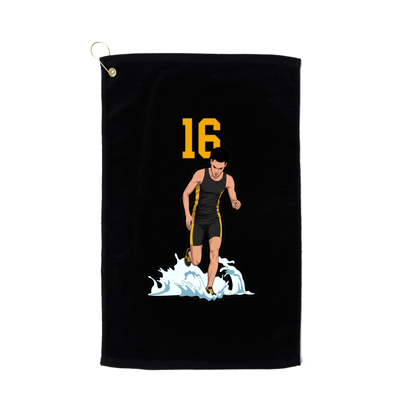 Golf Towel — Number Top in Black