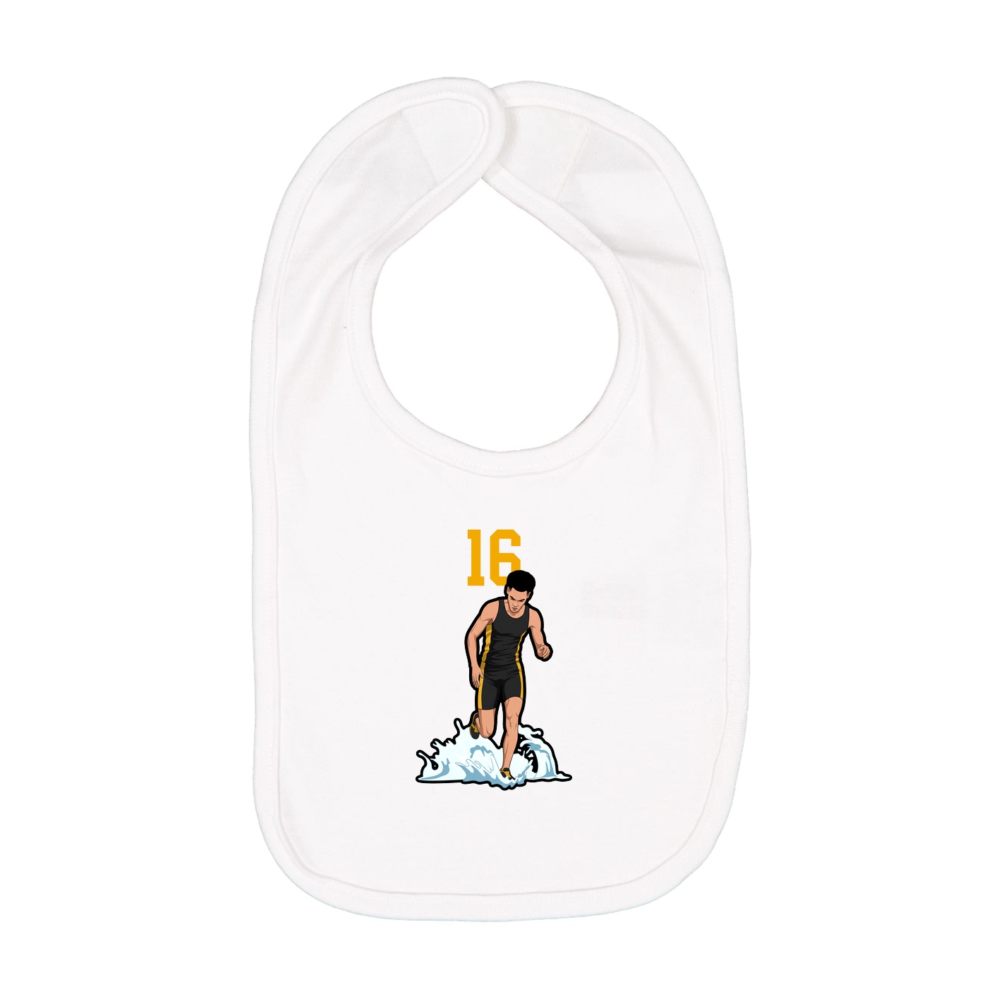 Infant Bib — Number Top in White