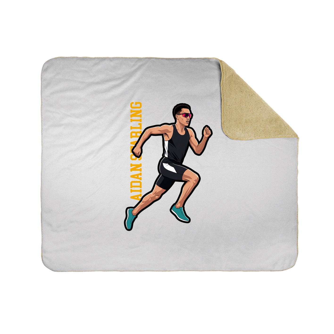 Throw Blanket — Name Vertical in White