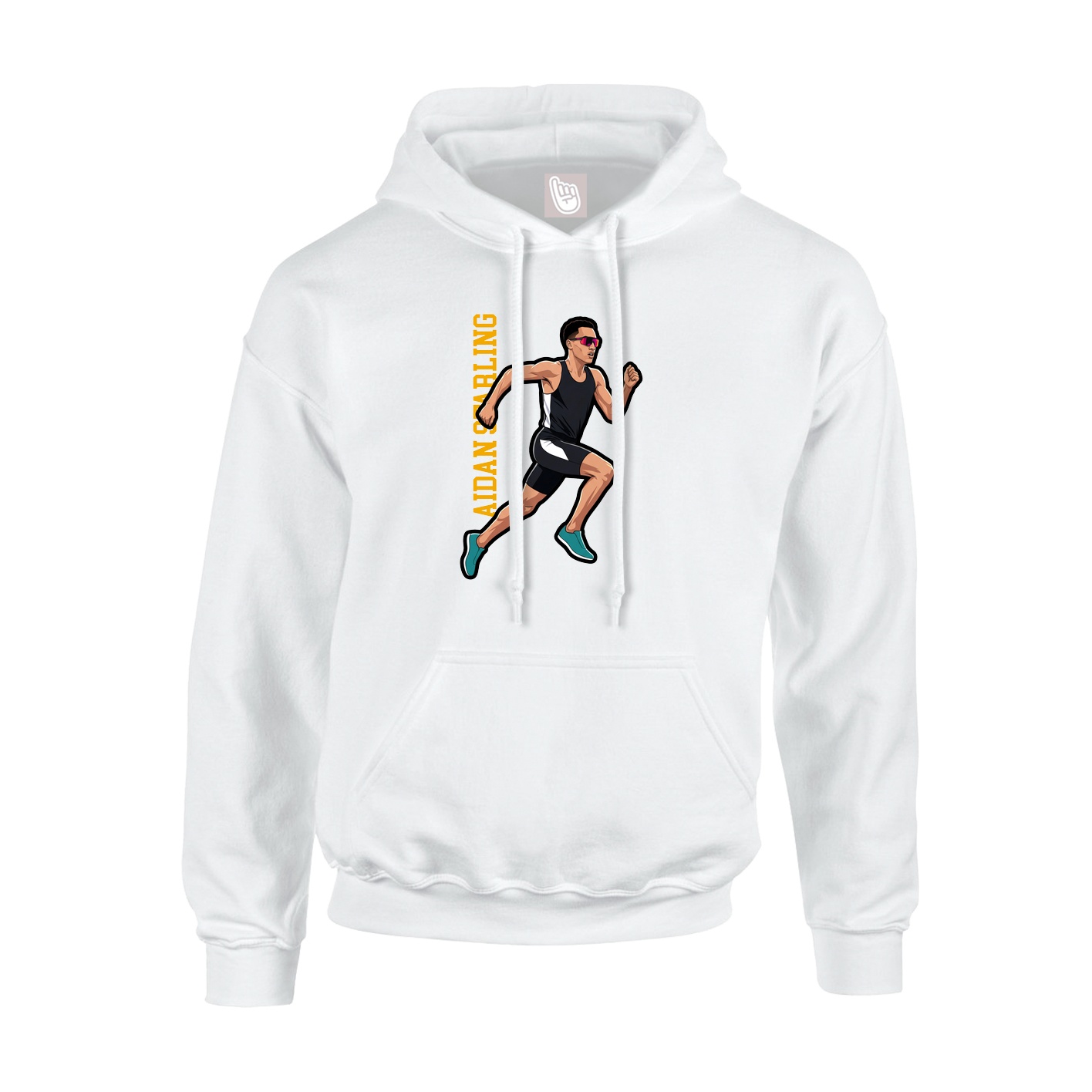 Hoodie — Name Vertical in White