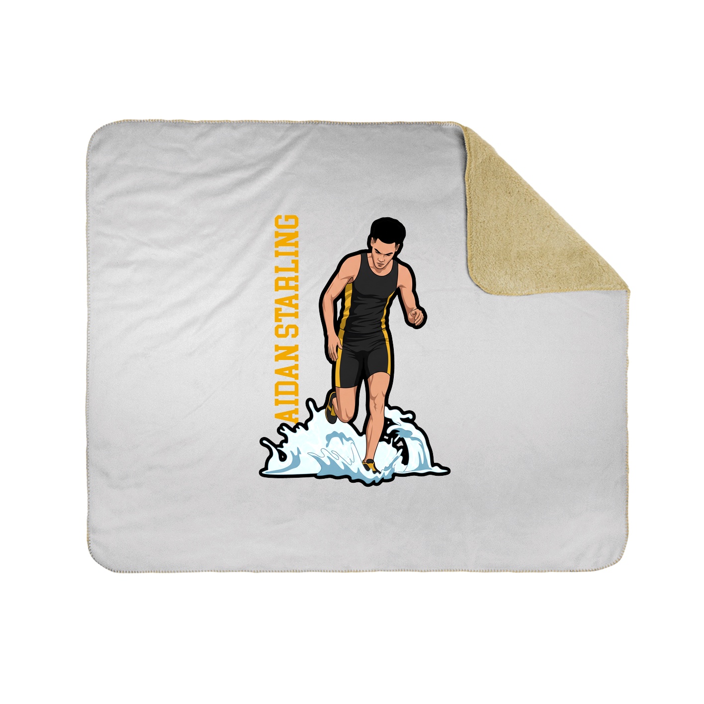 Throw Blanket — Name Vertical in White
