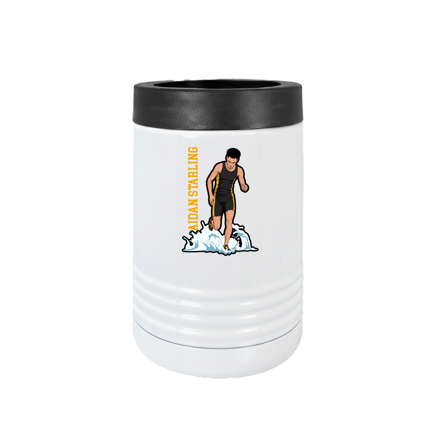 Beverage Holder — Name Vertical in White
