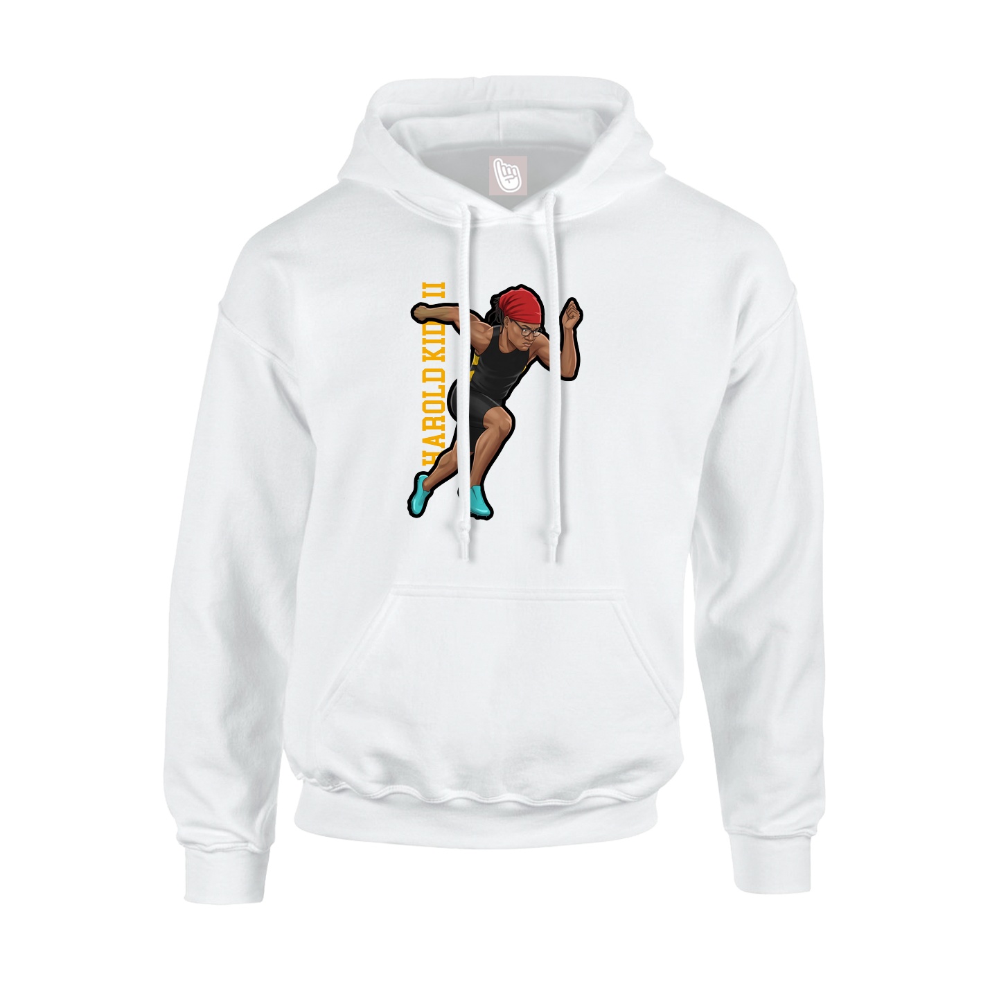 Youth Hoodie — Name Vertical in White