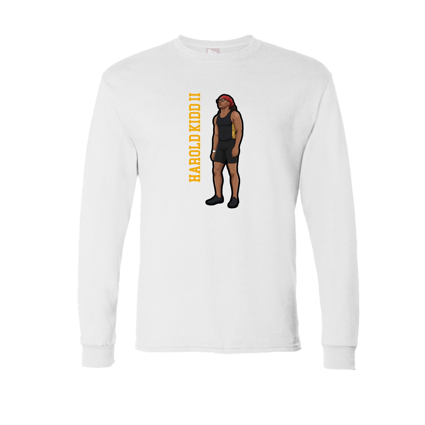 Long Sleeve Tee — Name Vertical in White