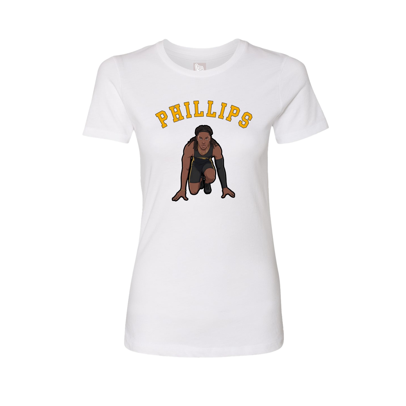 Fitted Women's Tee — Shirsey Arch in White