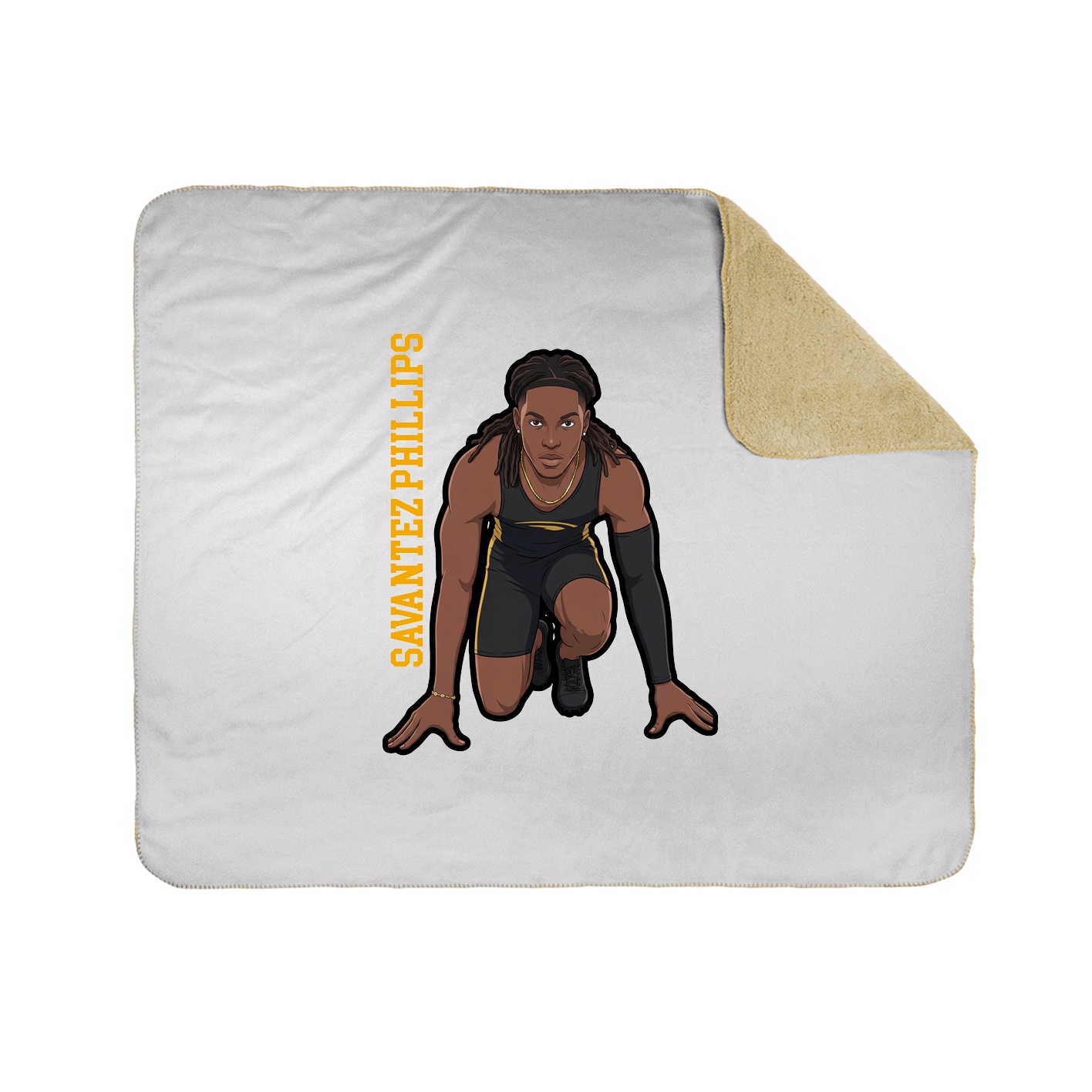 Throw Blanket — Name Vertical in White