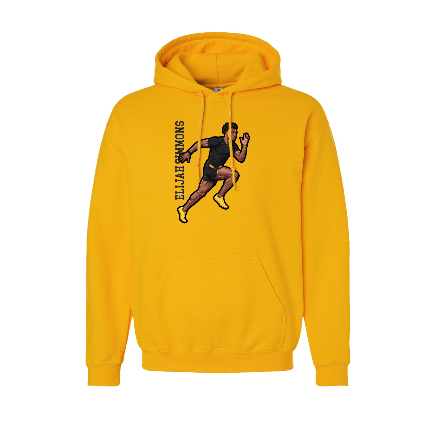 Youth Hoodie — Name Vertical in Gold