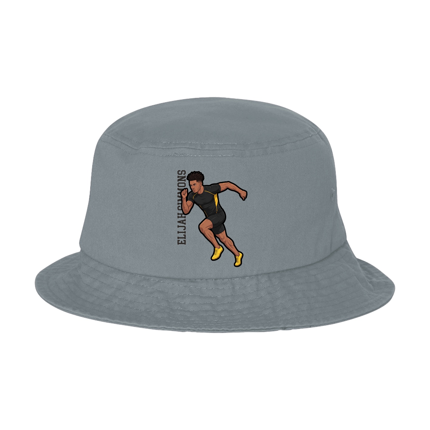 Bucket Cap — Name Vertical in Grey