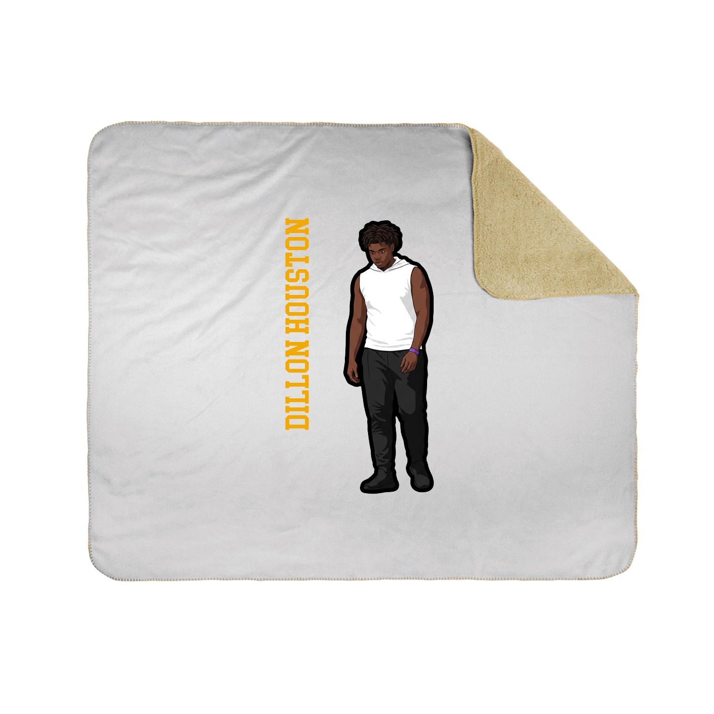 Throw Blanket — Name Vertical in White