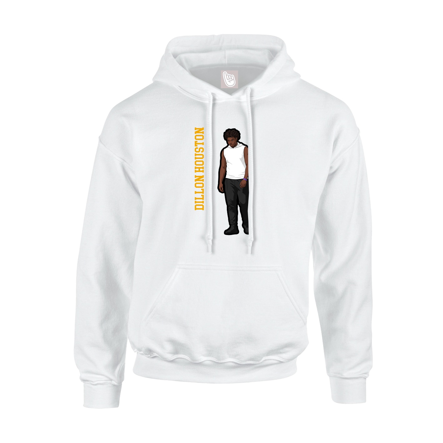 Hoodie — Name Vertical in White
