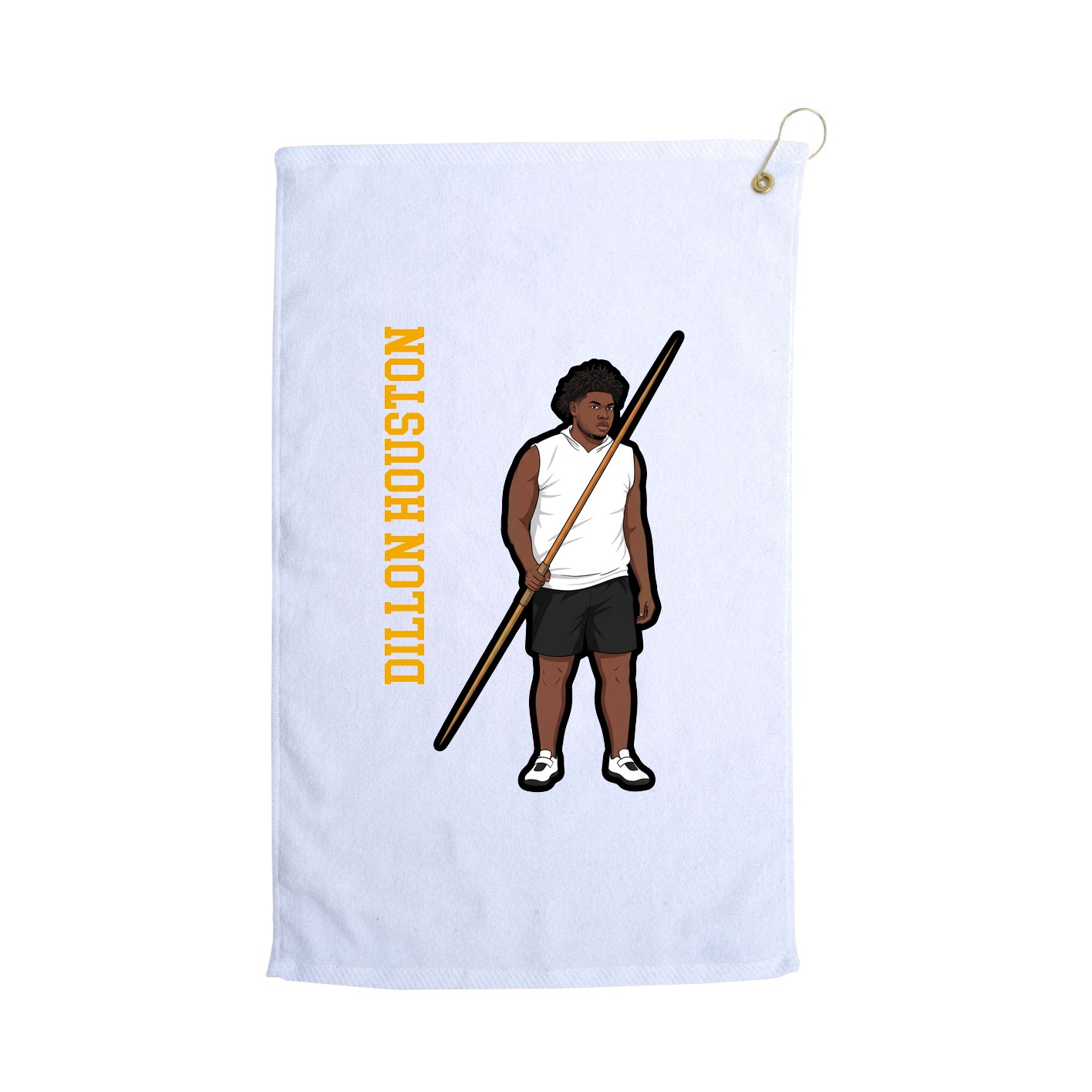 Golf Towel — Name Vertical in White