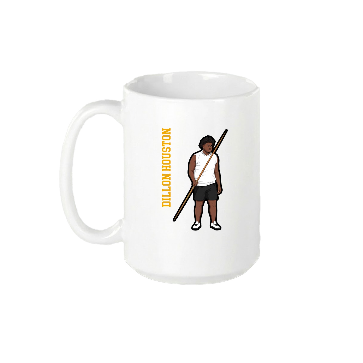15oz Coffee Mug — Name Vertical in White