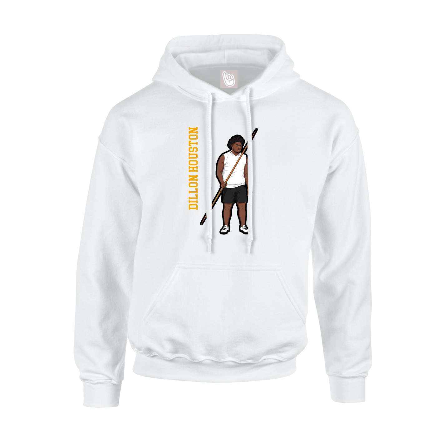 Youth Hoodie — Name Vertical in White