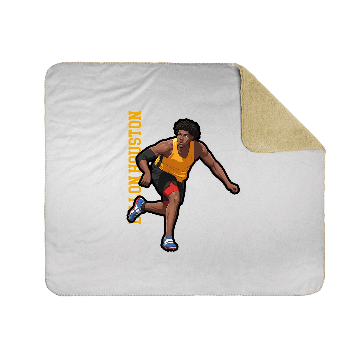 Throw Blanket — Name Vertical in White
