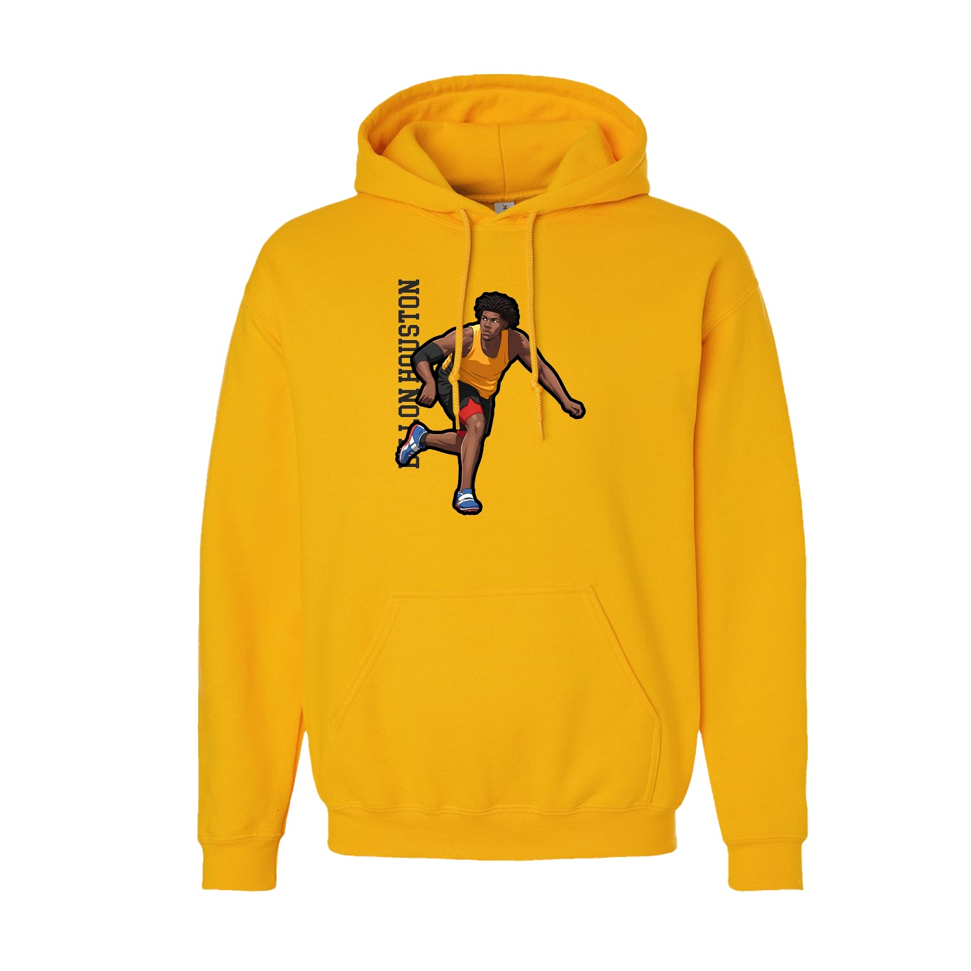 Youth Hoodie — Name Vertical in Gold