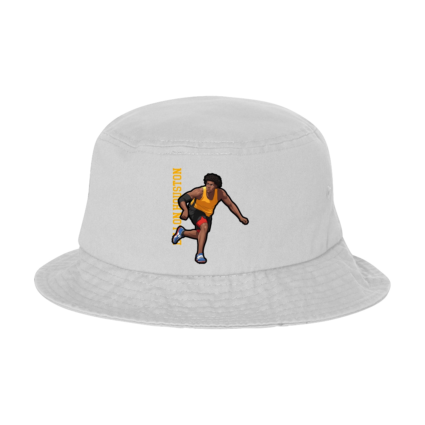 Bucket Cap — Name Vertical in White