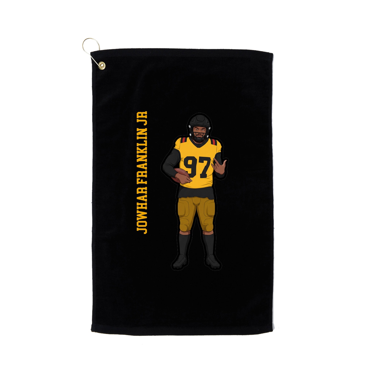 Golf Towel — Name Vertical in Black