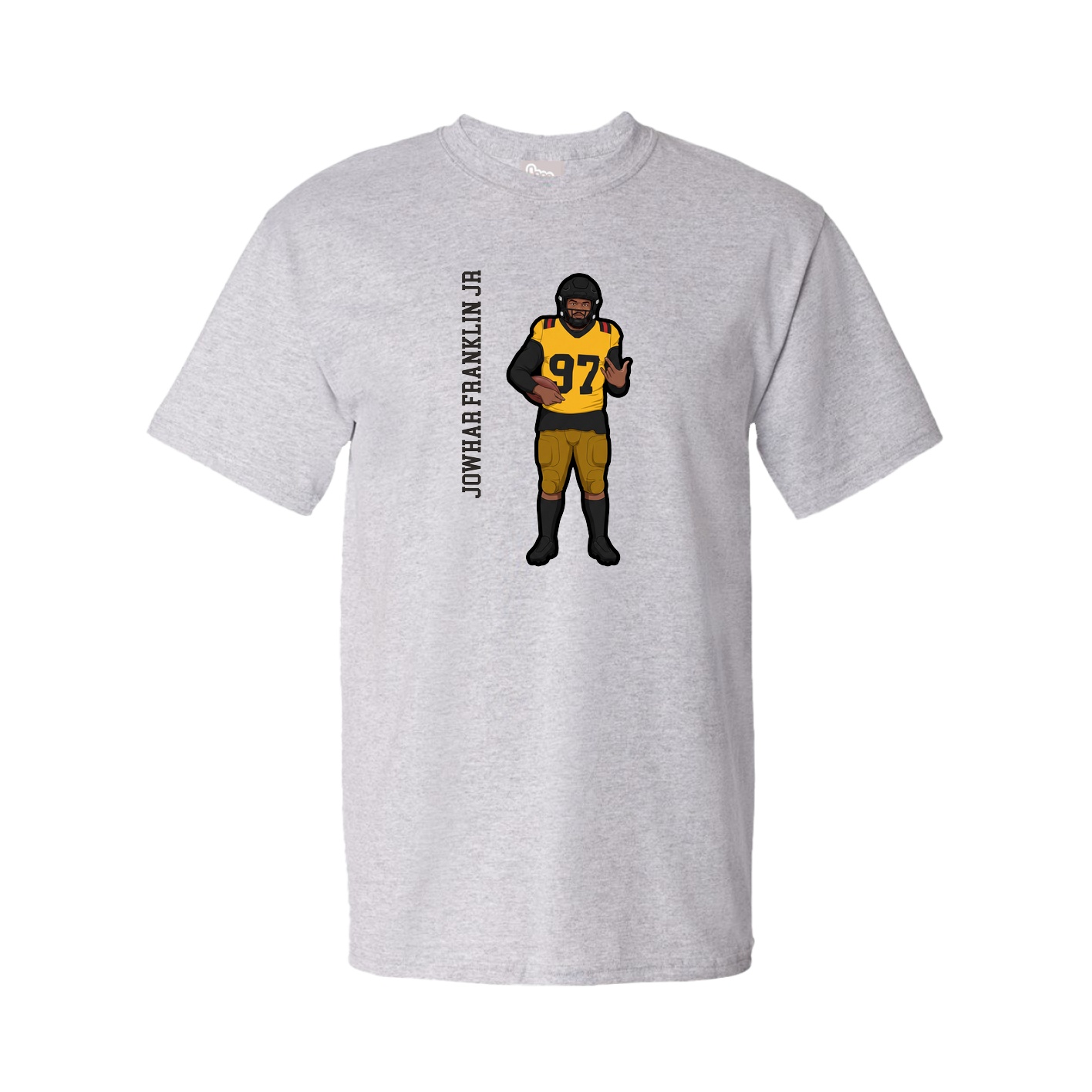 Tee — Name Vertical in Grey