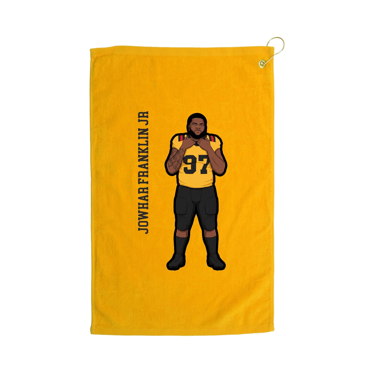 Golf Towel — Name Vertical in Gold