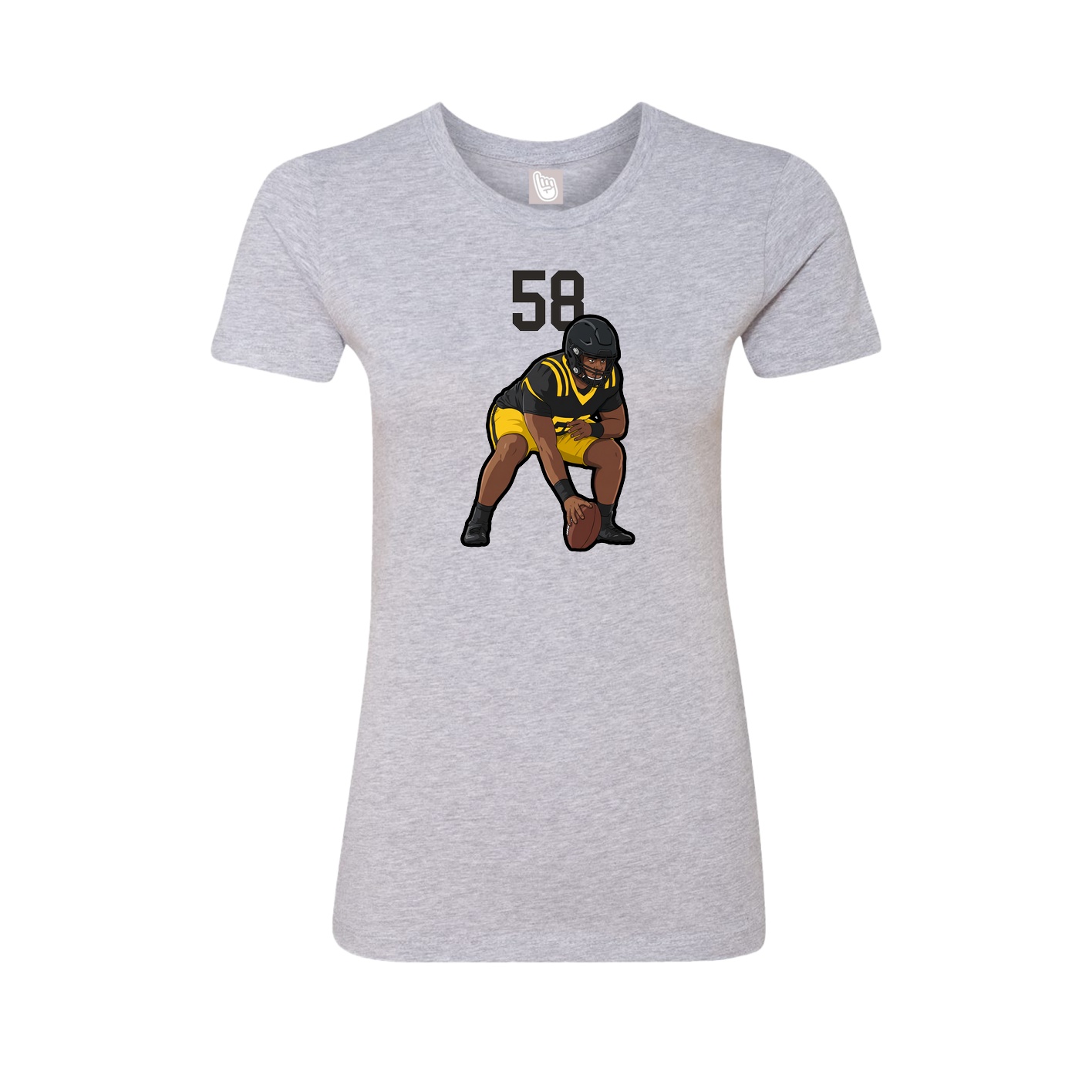 Fitted Women's Tee — Number Top in Grey