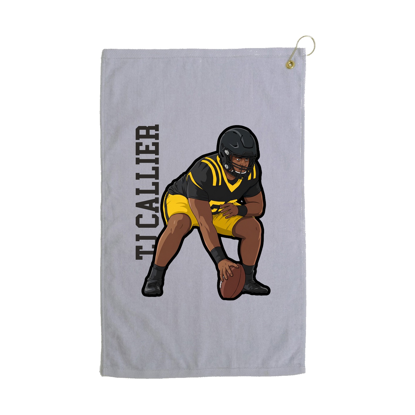 Golf Towel — Name Vertical in Grey