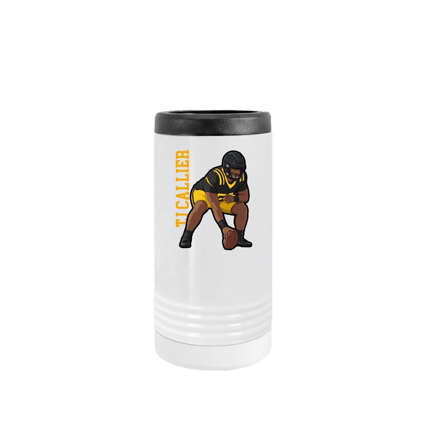 Slim Beverage Holder — Name Vertical in White