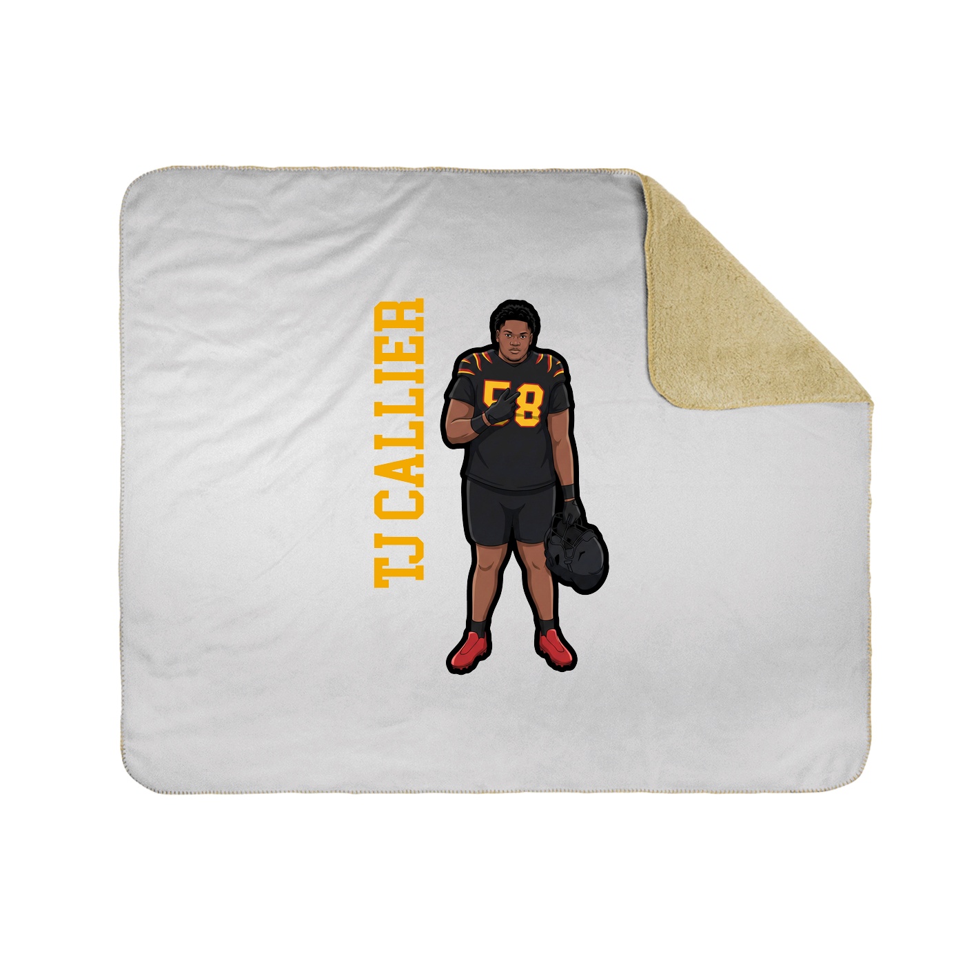 Throw Blanket — Name Vertical in White
