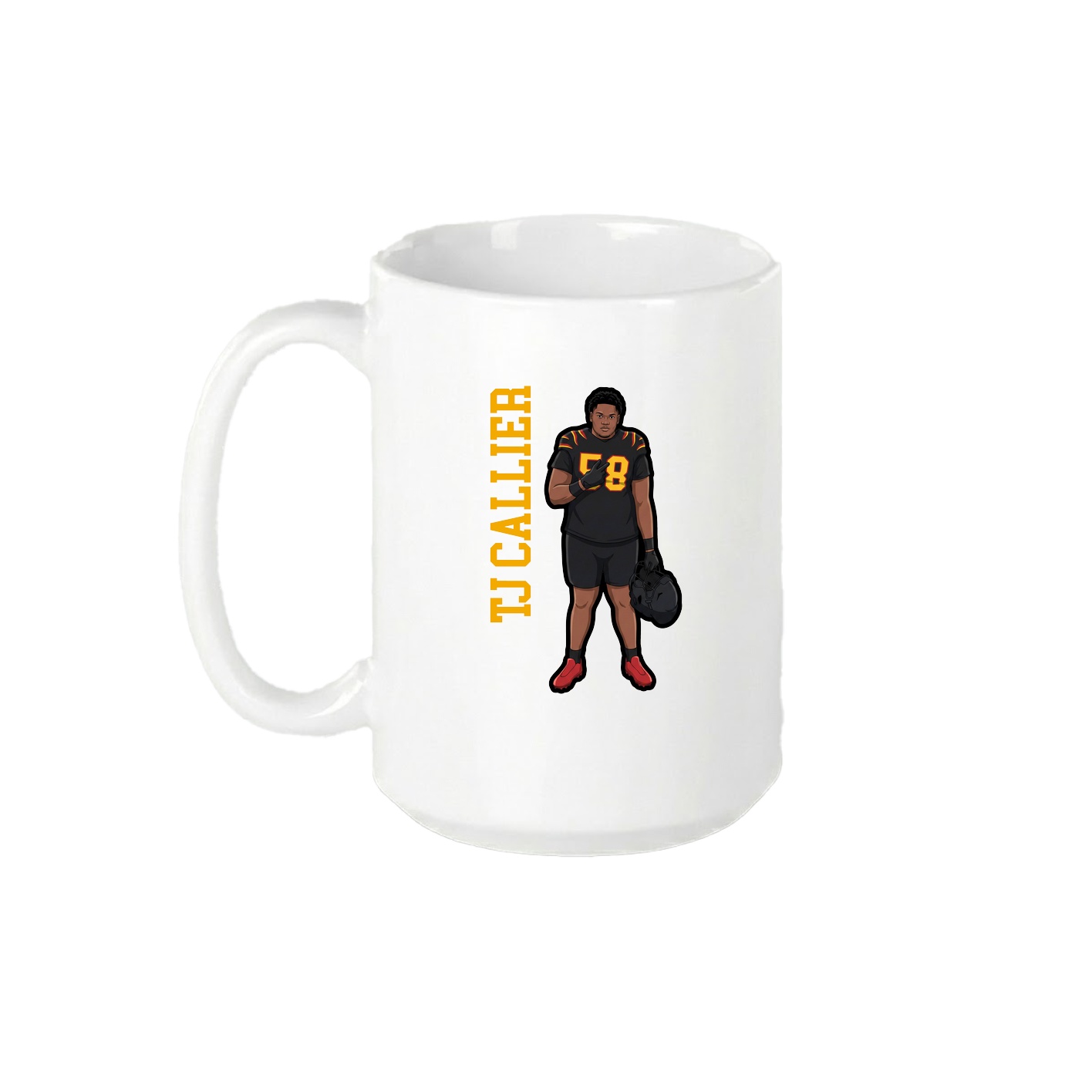 15oz Coffee Mug — Name Vertical in White