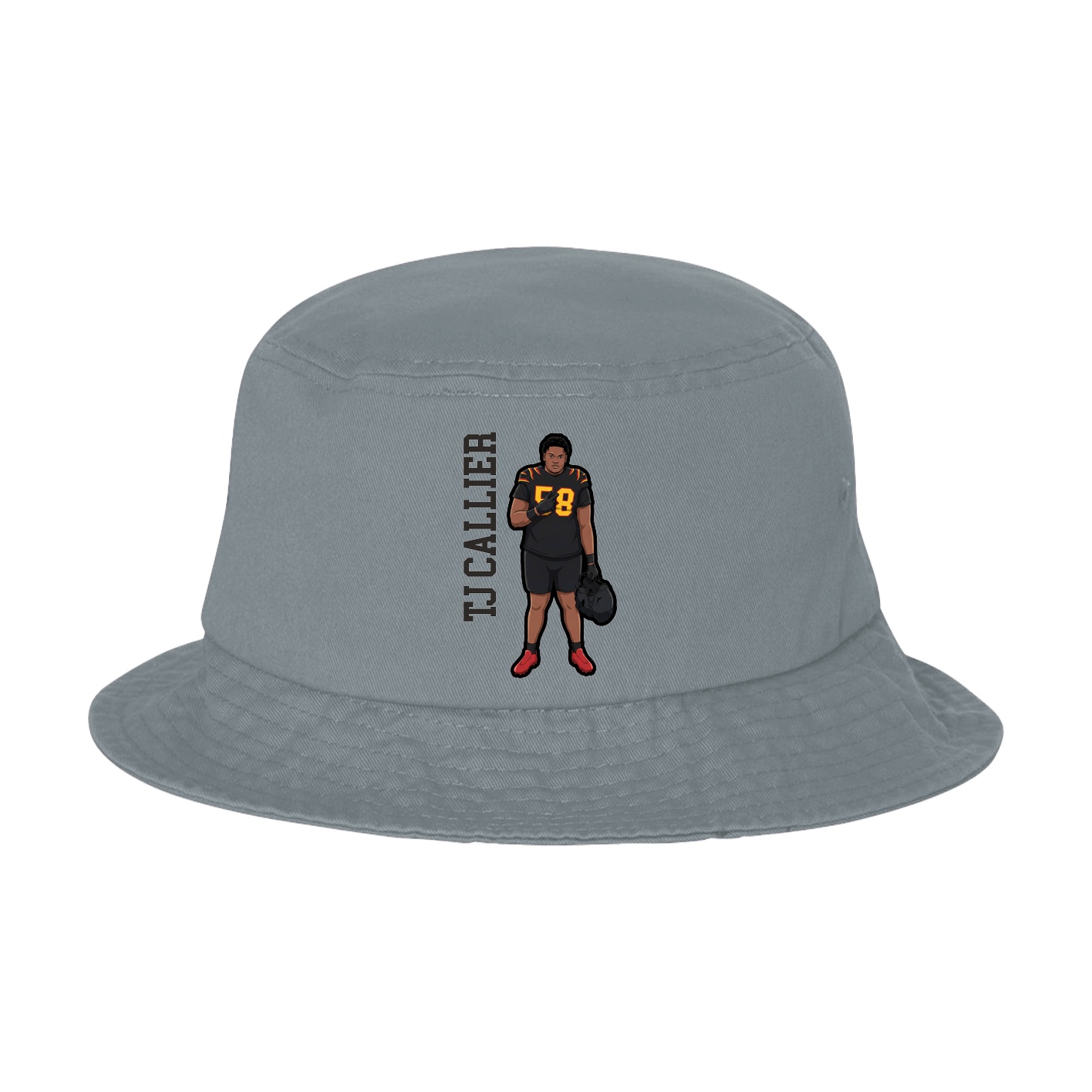 Bucket Cap — Name Vertical in Grey