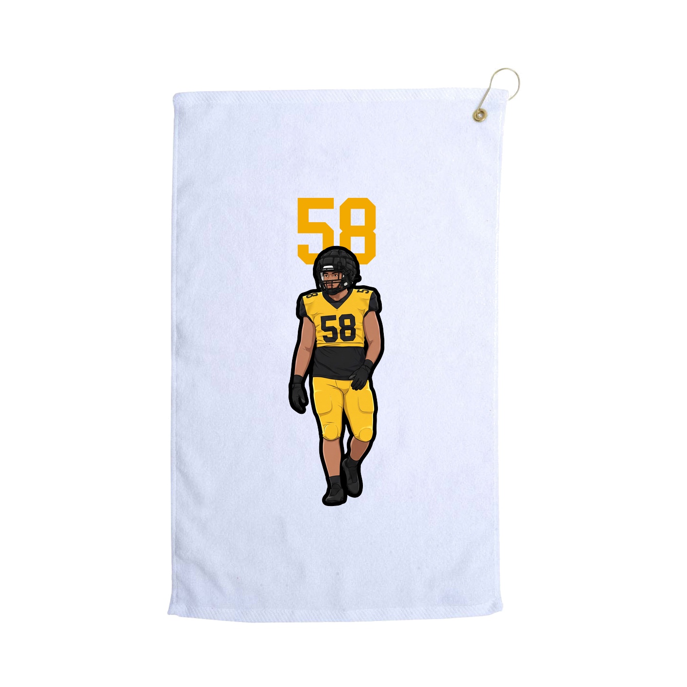 Golf Towel — Number Top in White