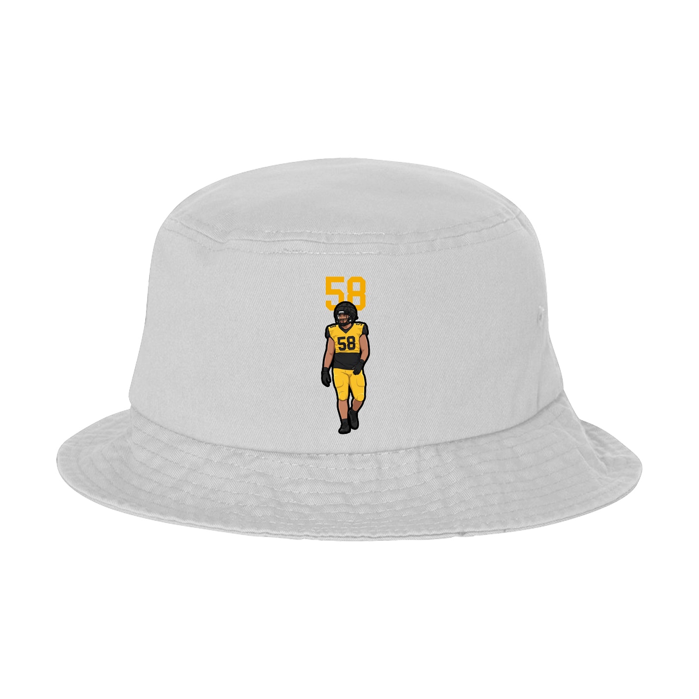 Bucket Cap — Number Top in White