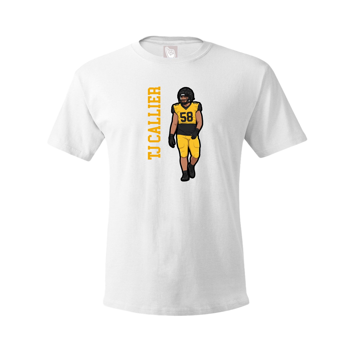 Youth Tee — Name Vertical in White