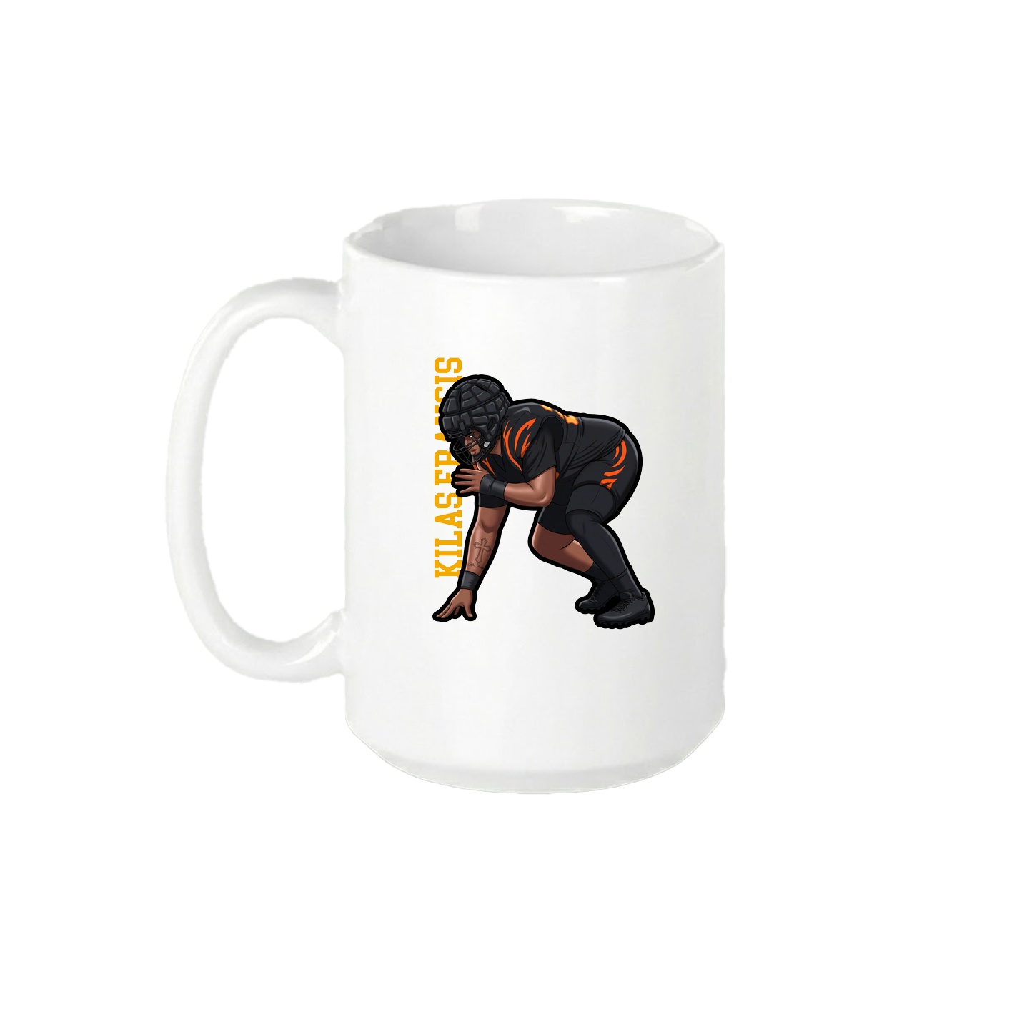 15oz Coffee Mug — Name Vertical in White