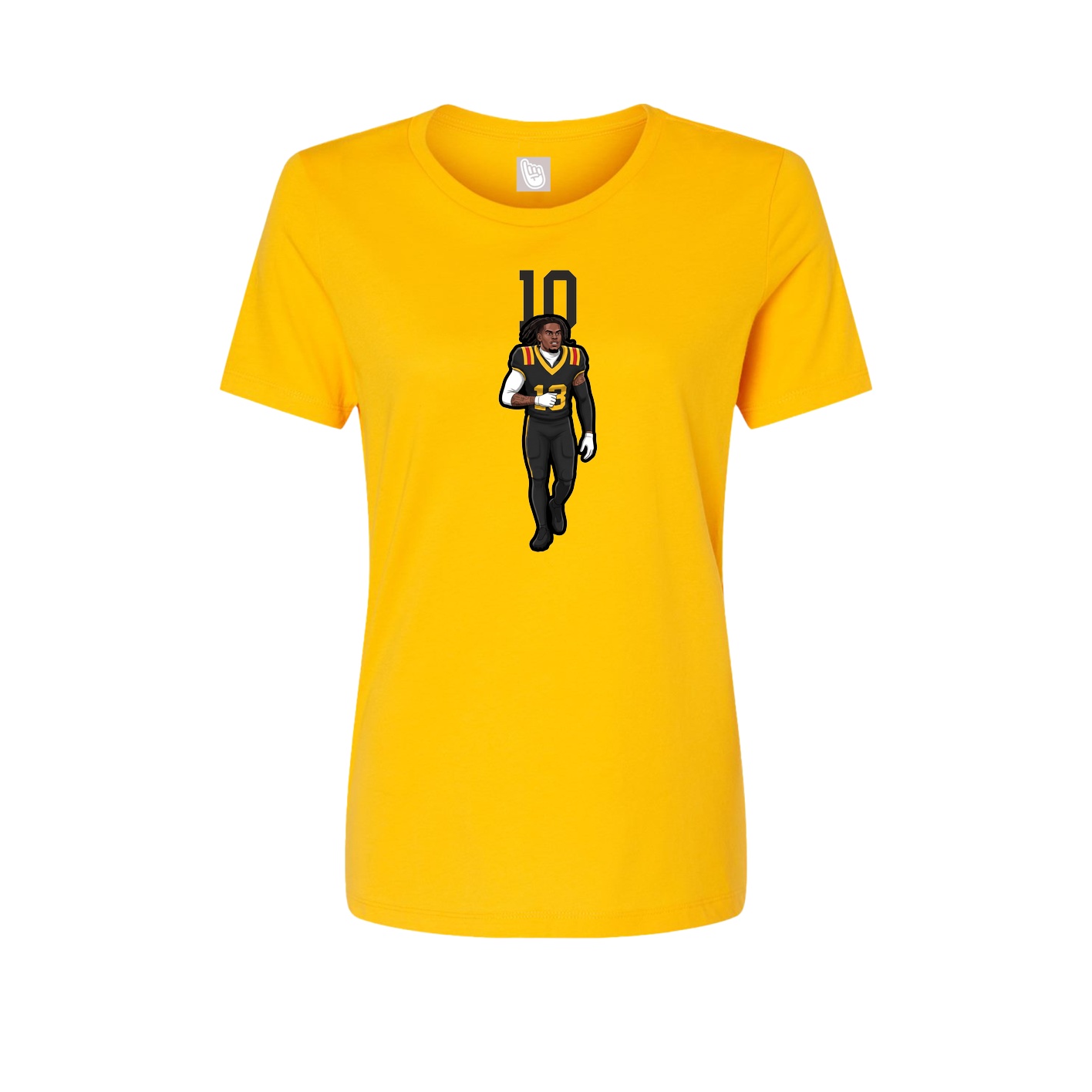 Fitted Women's Tee — Number Top in Gold