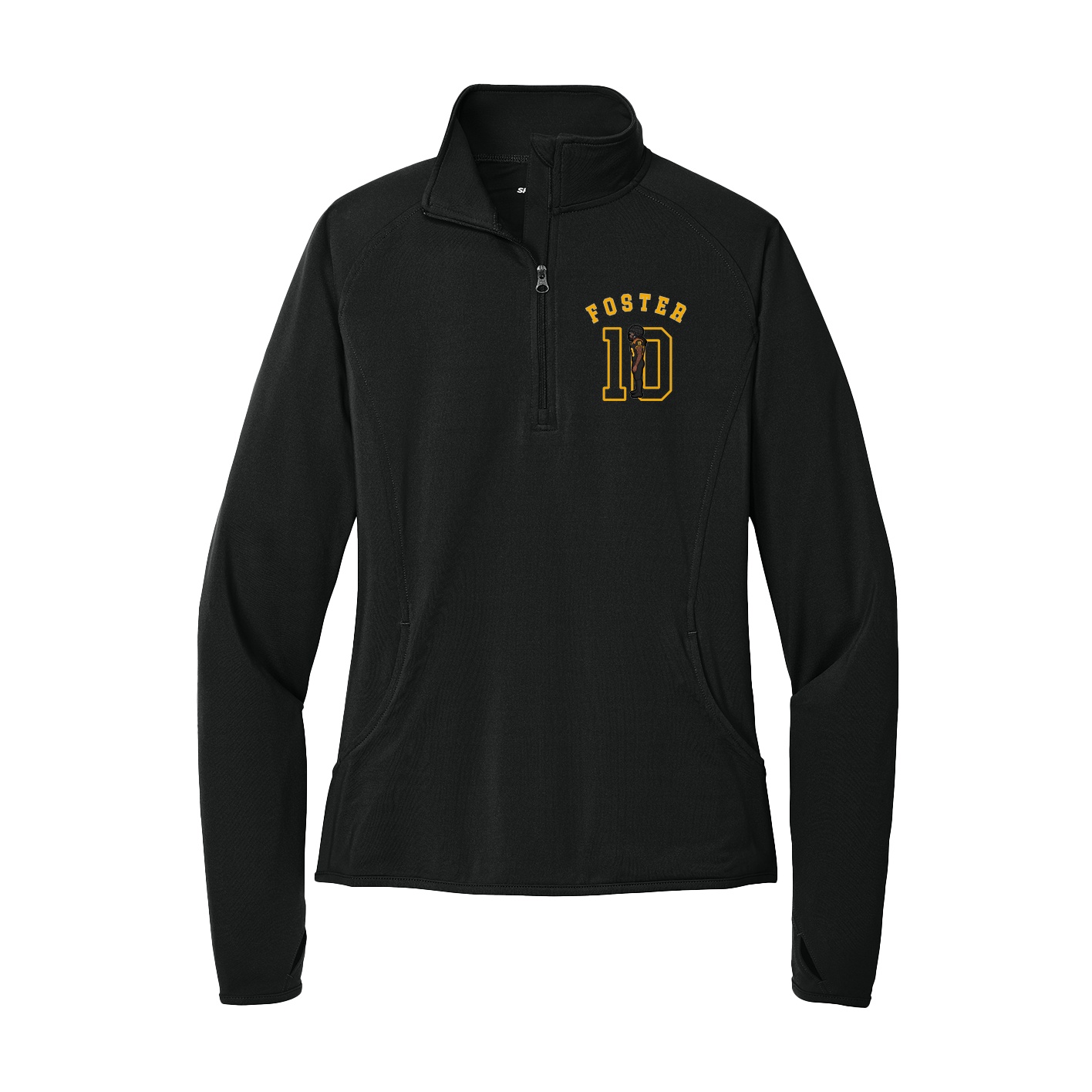 Women's Q-Zip Pullover — Shirsey Arch in Black