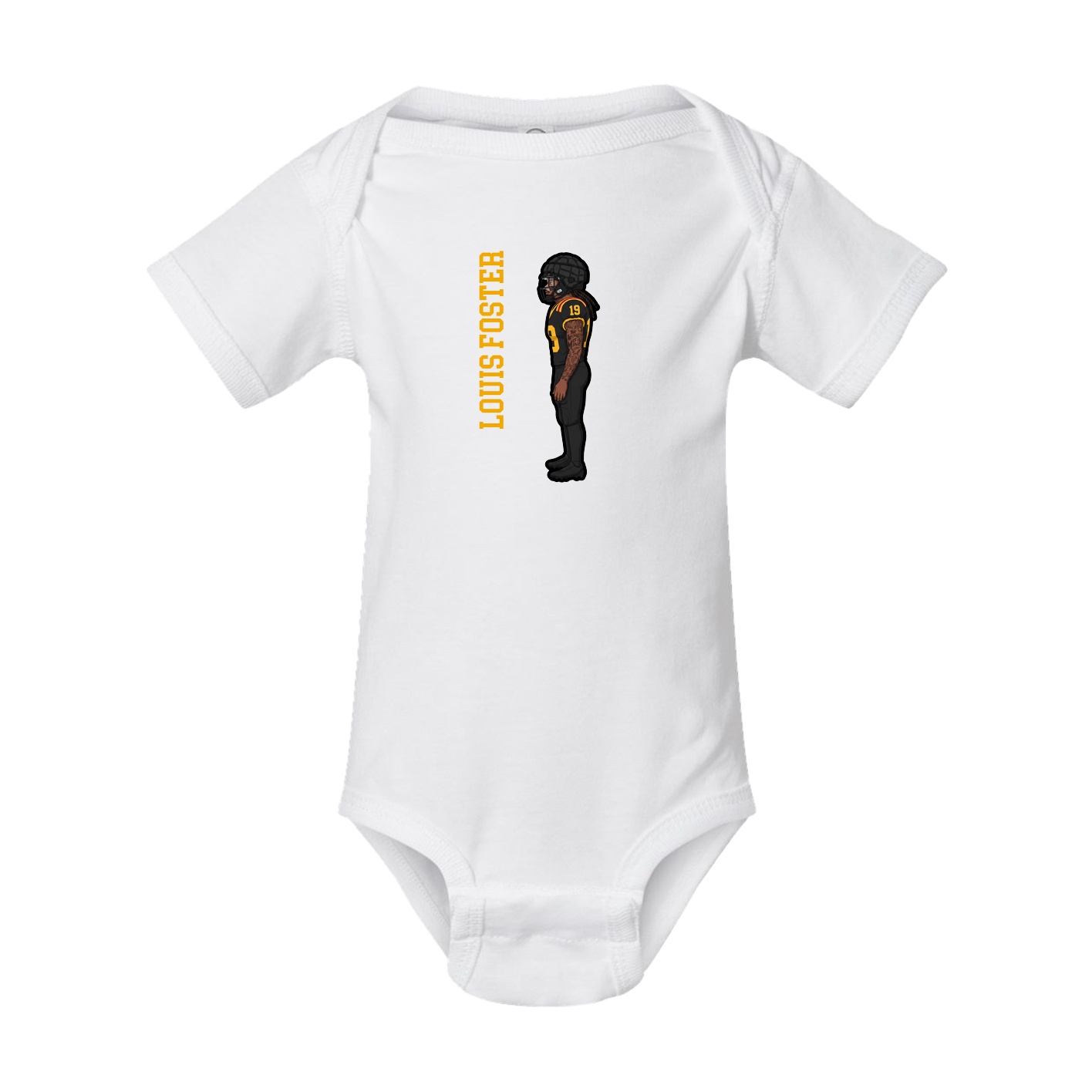 Baby Onesie — Name Vertical in White